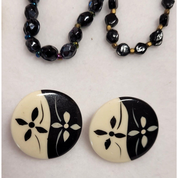 Ellen Tracy Chunky Necklace Bebe Earrings Goldtone Black Bracelets 5 Pc Lot Y2K - Picture 6 of 6